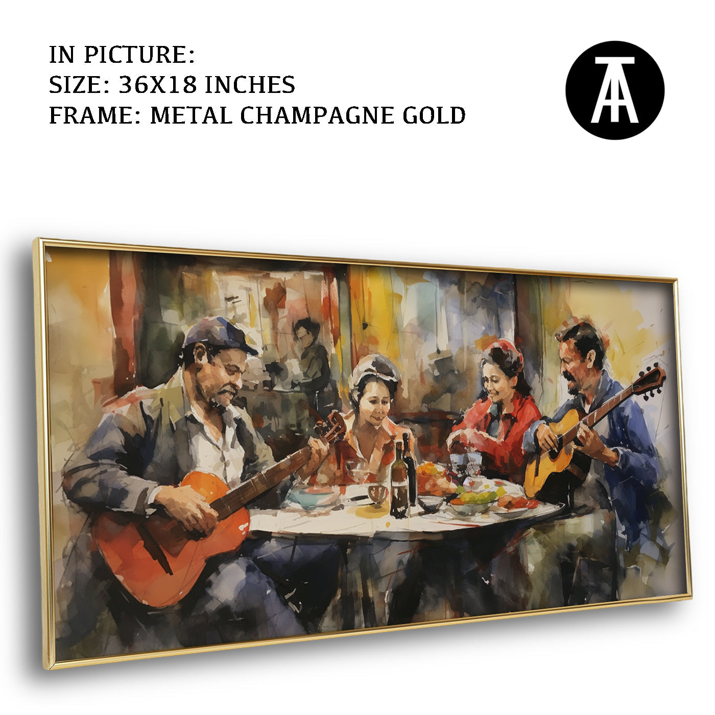 Artwork in Light Brown Frame
