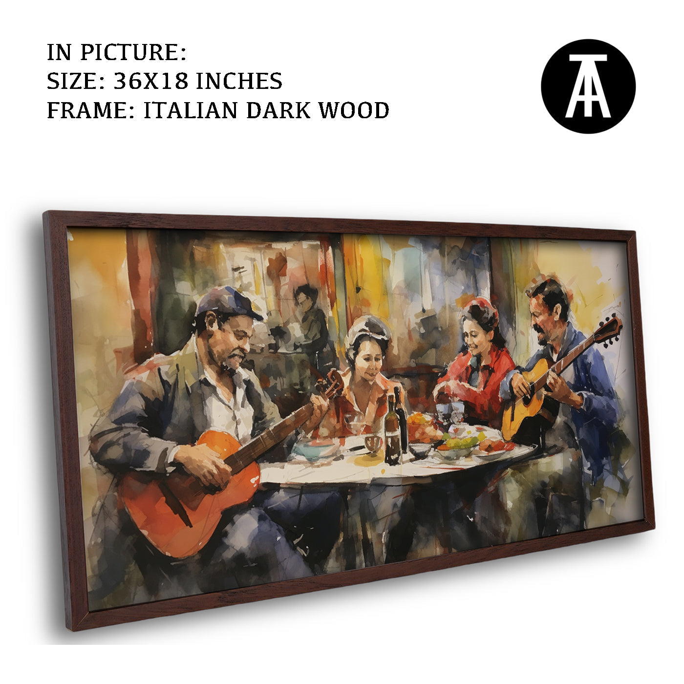 Artwork in Dark Wood Frame