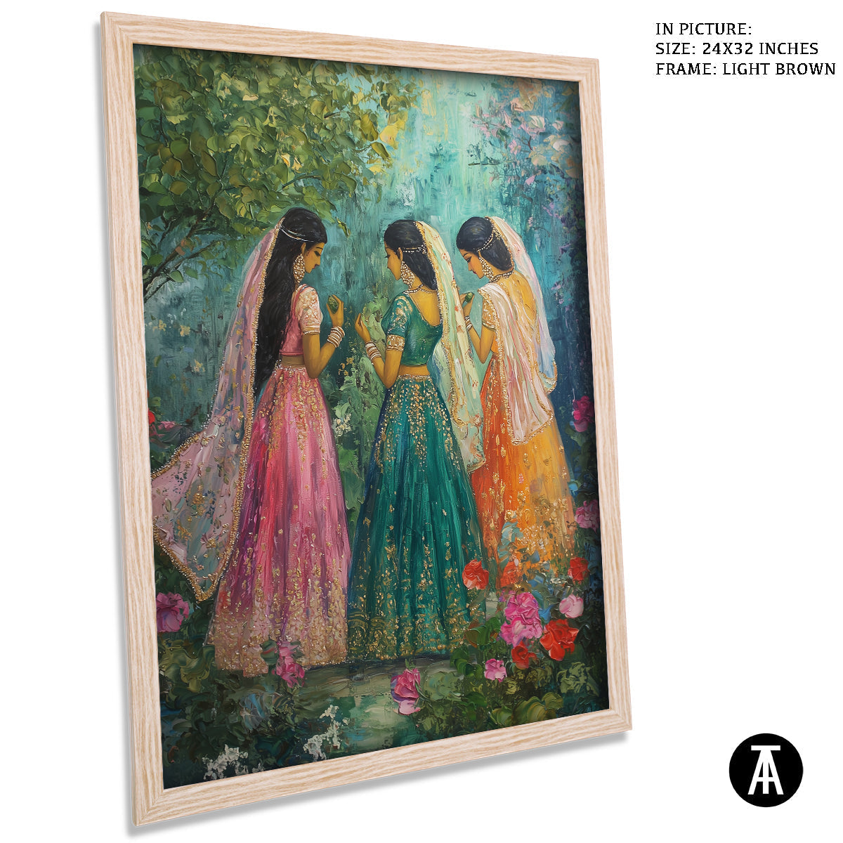 Artwork in Dark Brown Frame