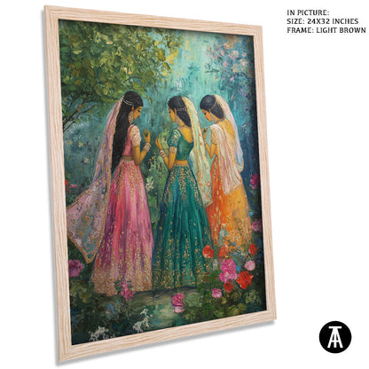 Artwork in Dark Brown Frame