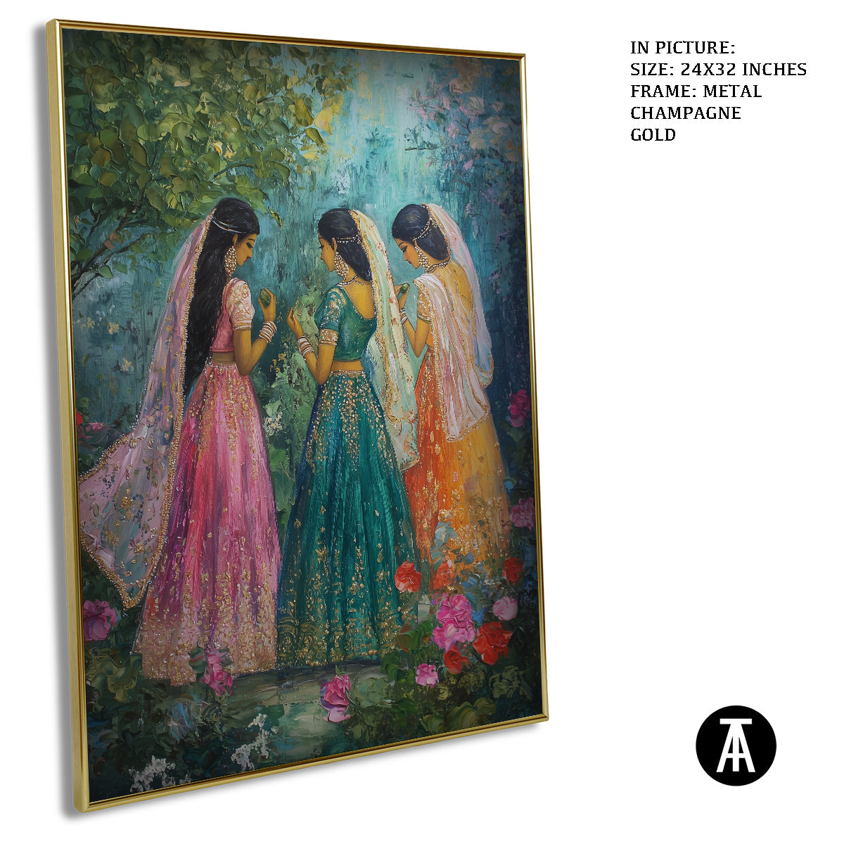 Artwork in Light Brown Frame