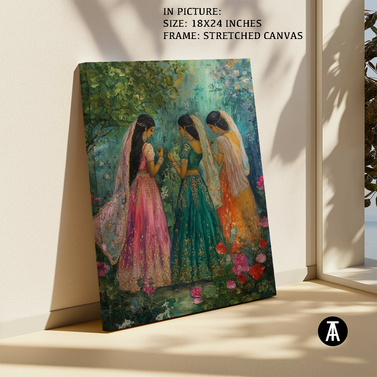 Artwork in Natural Wood Frame