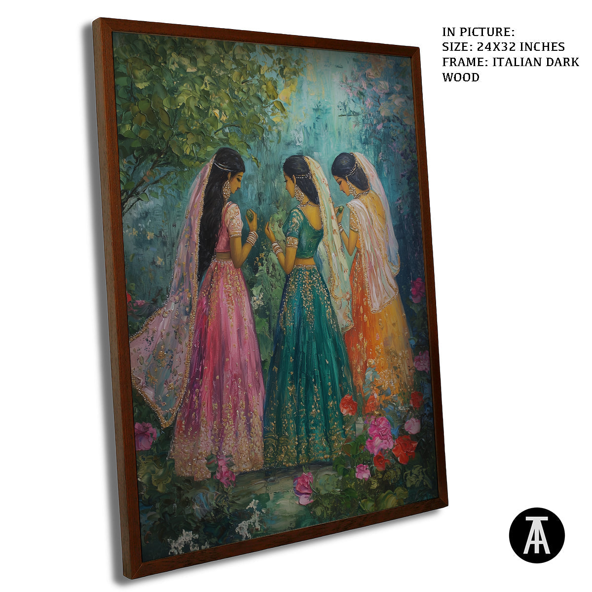 Artwork in Dark Wood Frame