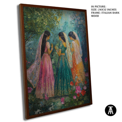 Artwork in Dark Wood Frame
