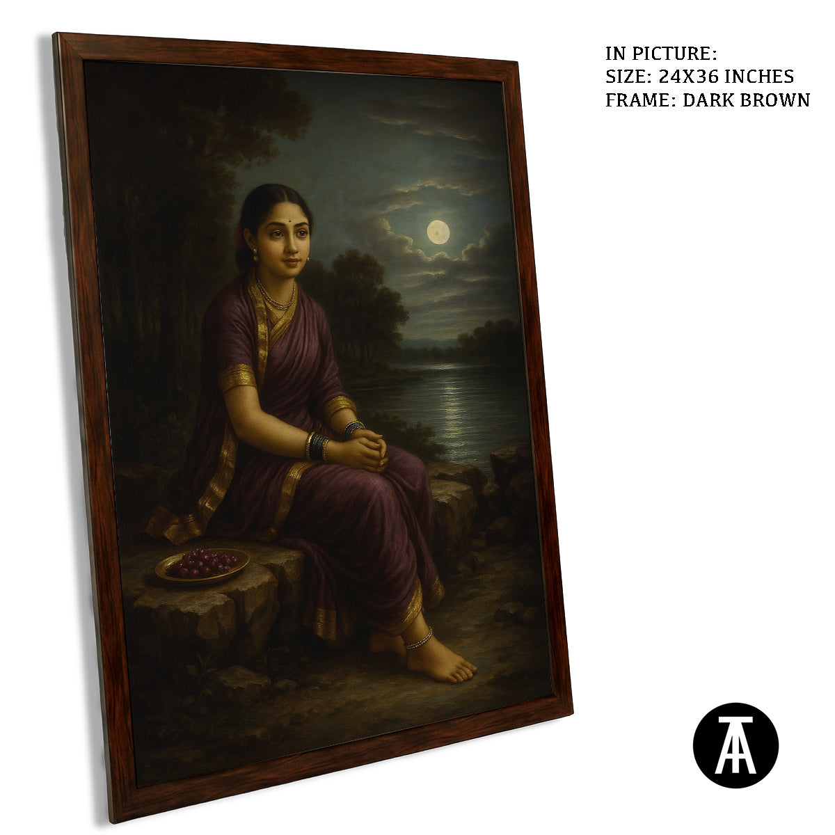 Artwork in Dark Brown Frame