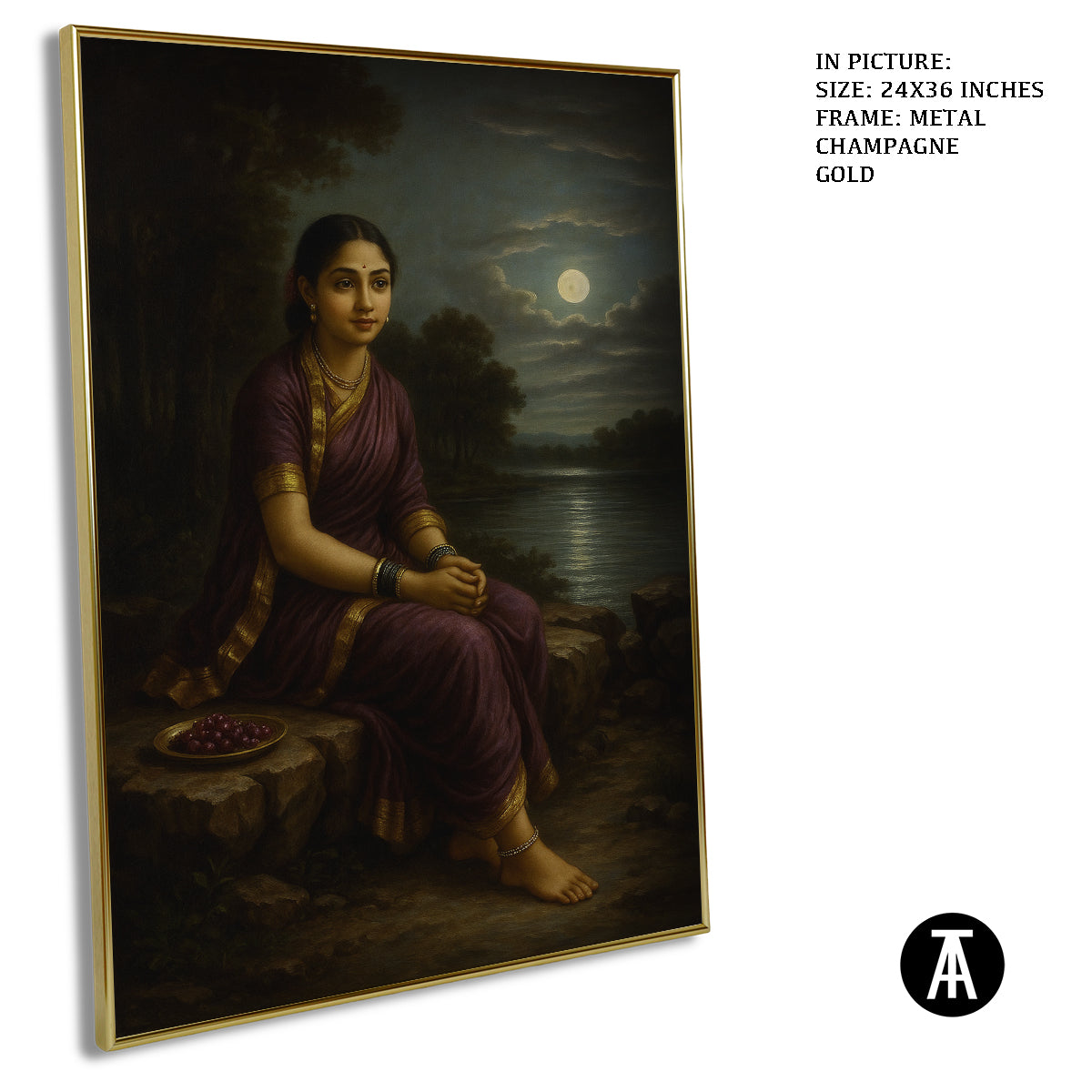 Artwork in Metal Champagne Gold Frame