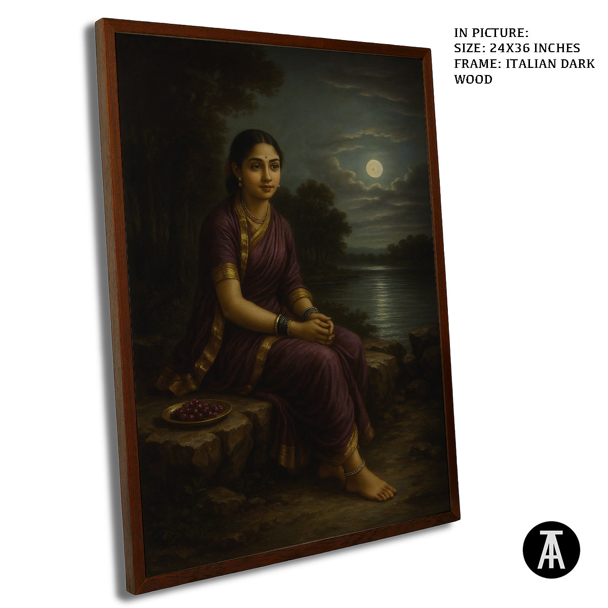 Artwork in Dark Wood Frame