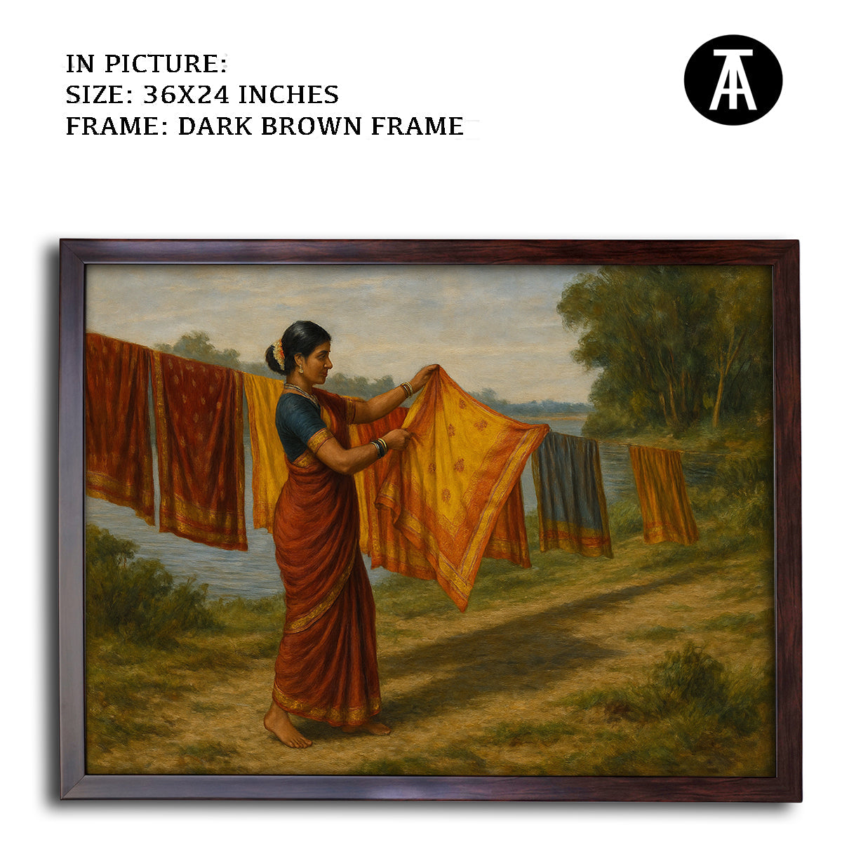 Artwork in Dark Brown Frame