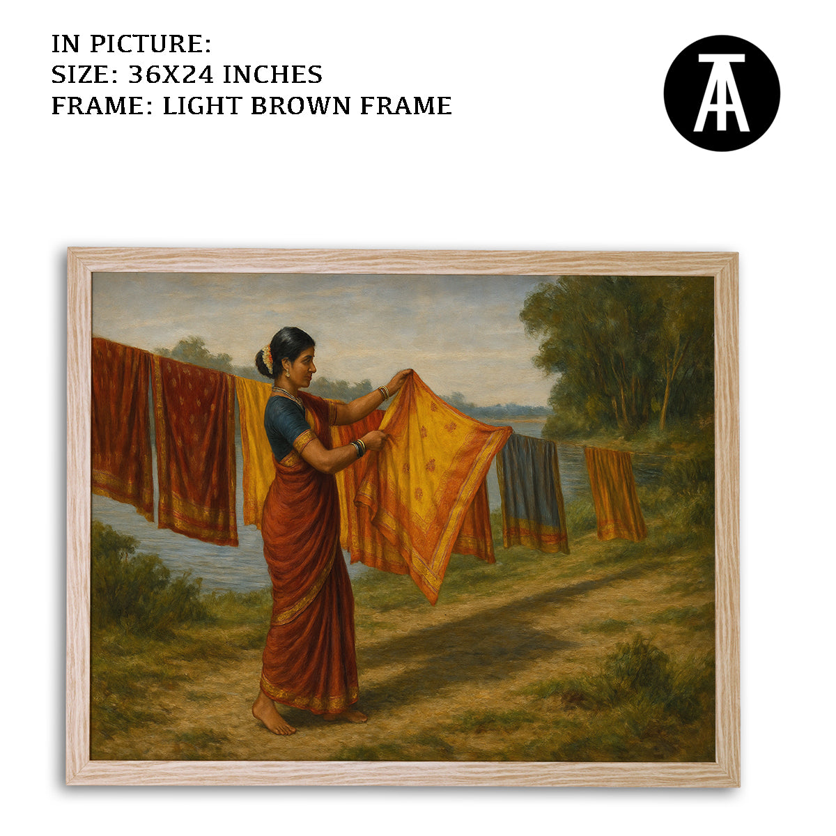 Artwork in Light Brown Frame