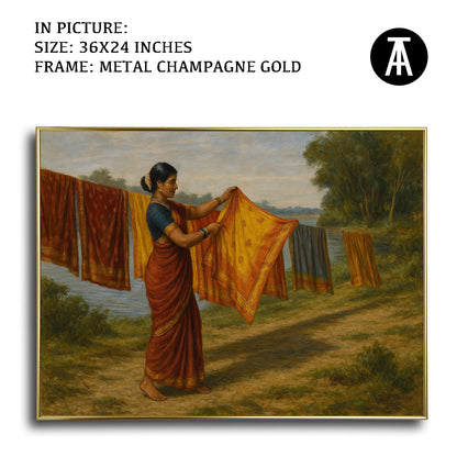 Artwork in Metal Champagne Gold Frame