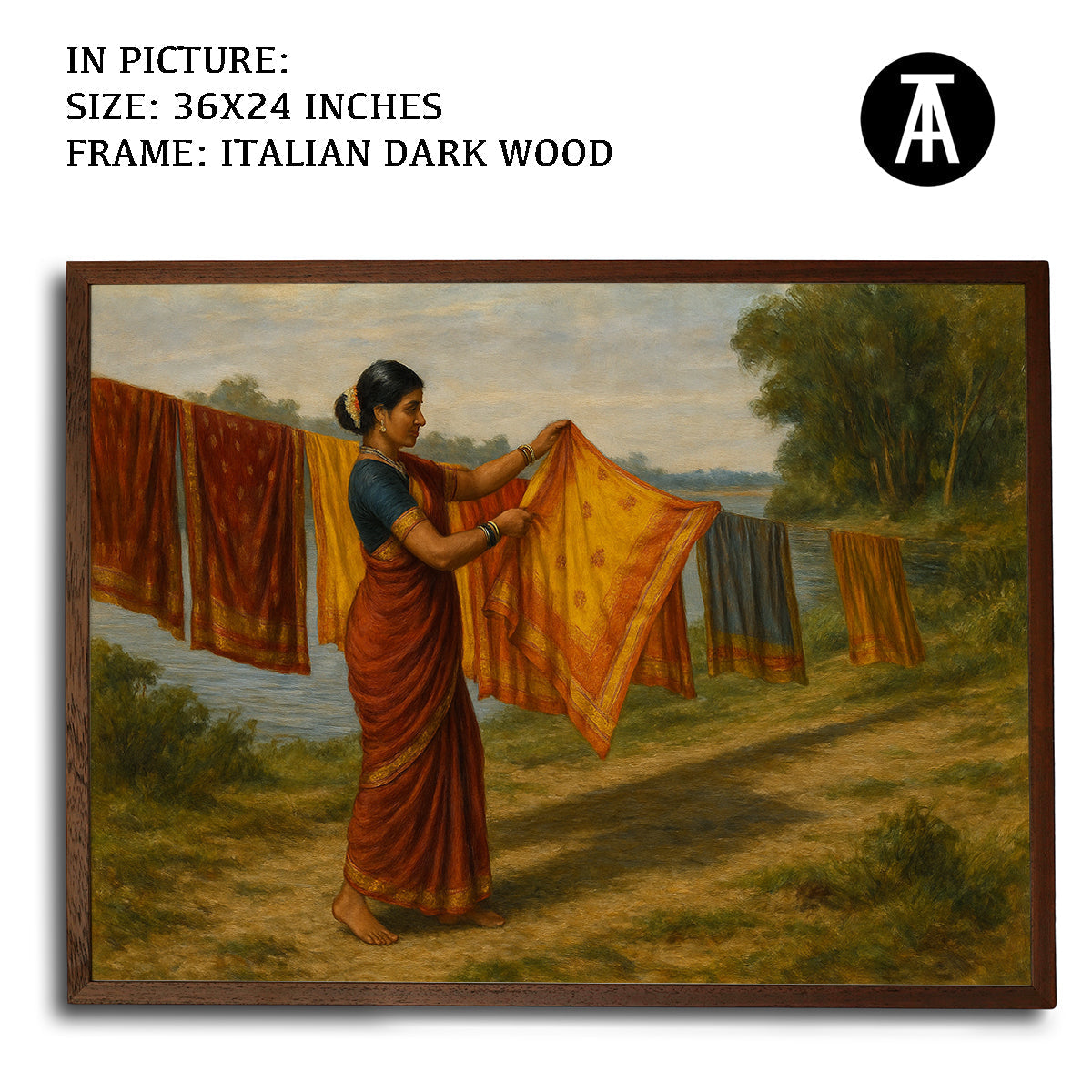 Artwork in Dark Wood Frame