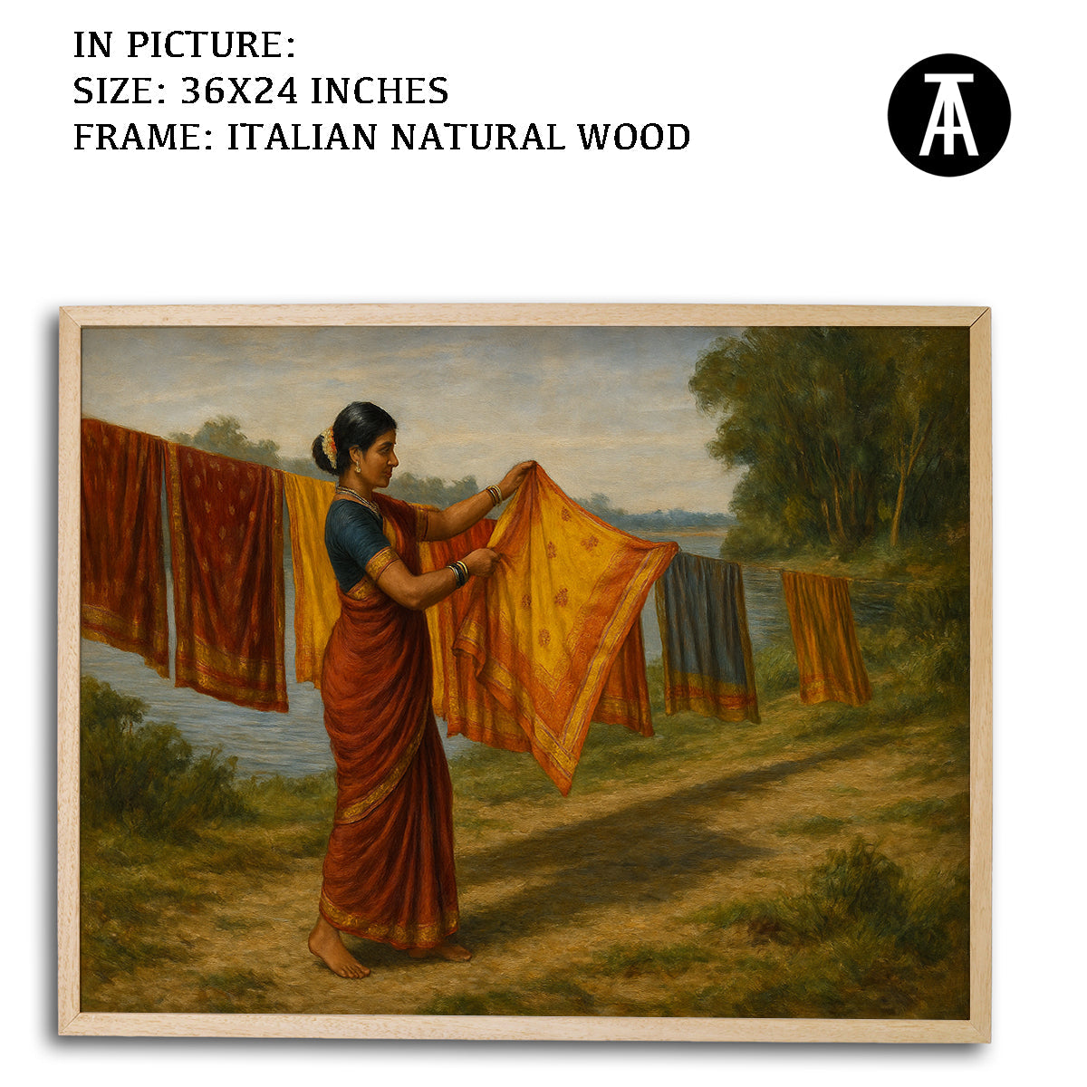 Artwork in Natural Wood Frame