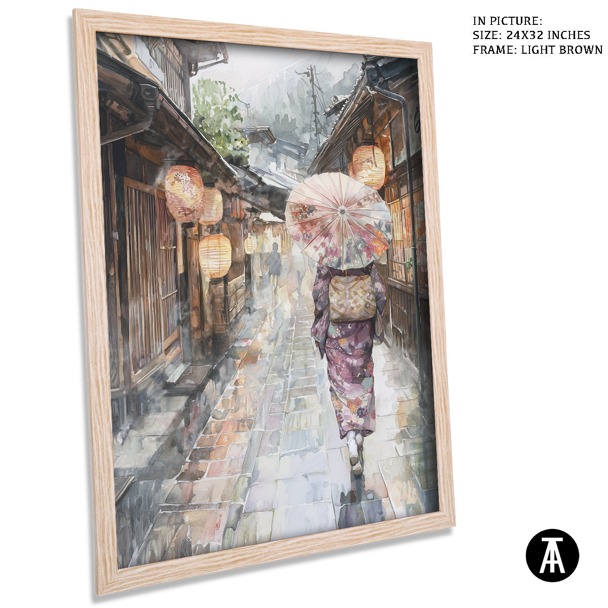 Artwork in Dark Brown Frame