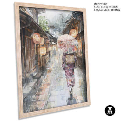 Artwork in Dark Brown Frame