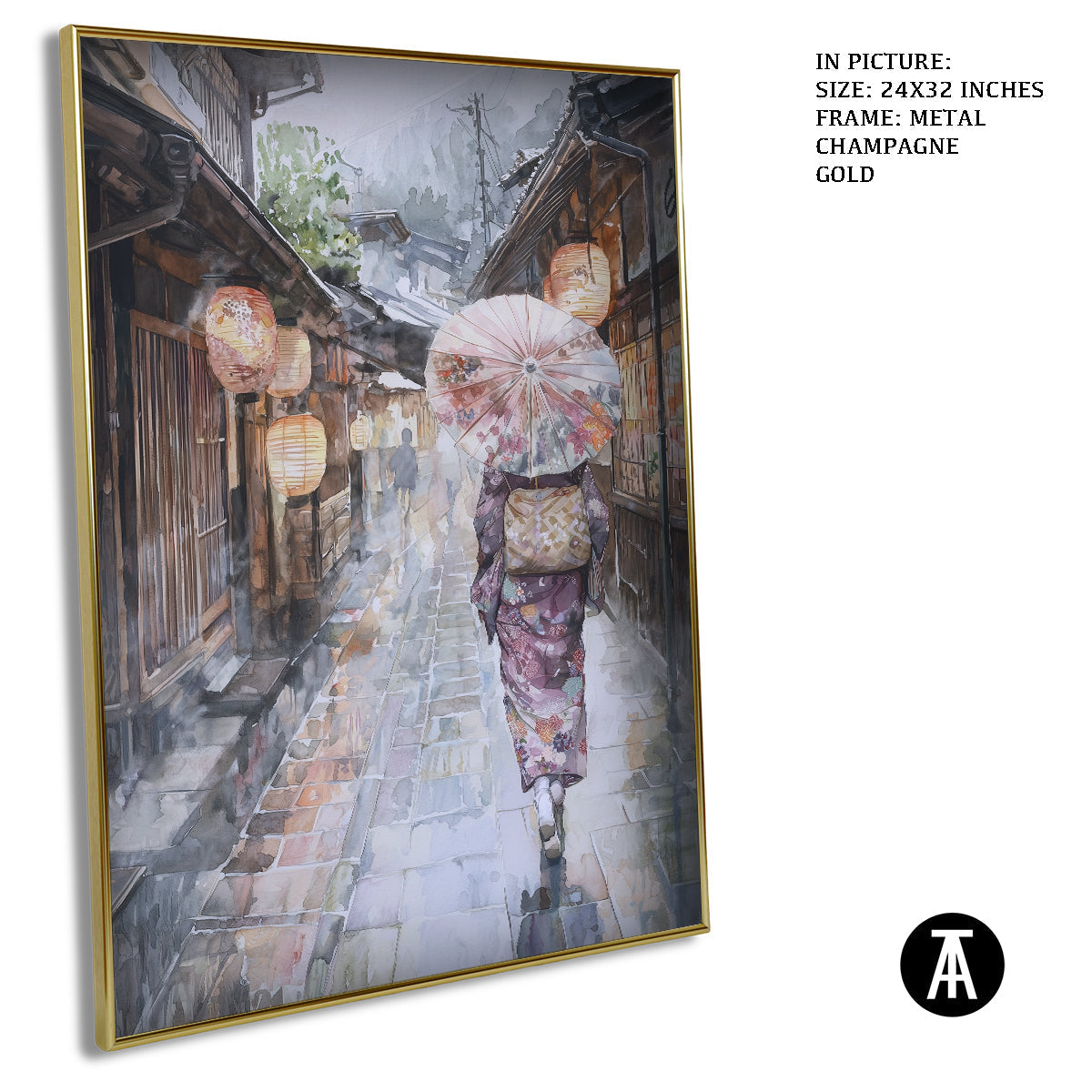 Artwork in Light Brown Frame