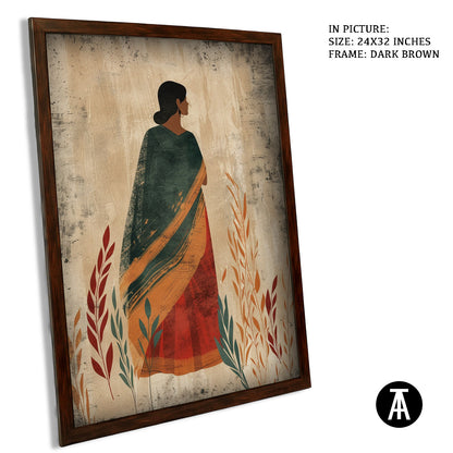 Artwork in Dark Brown Frame