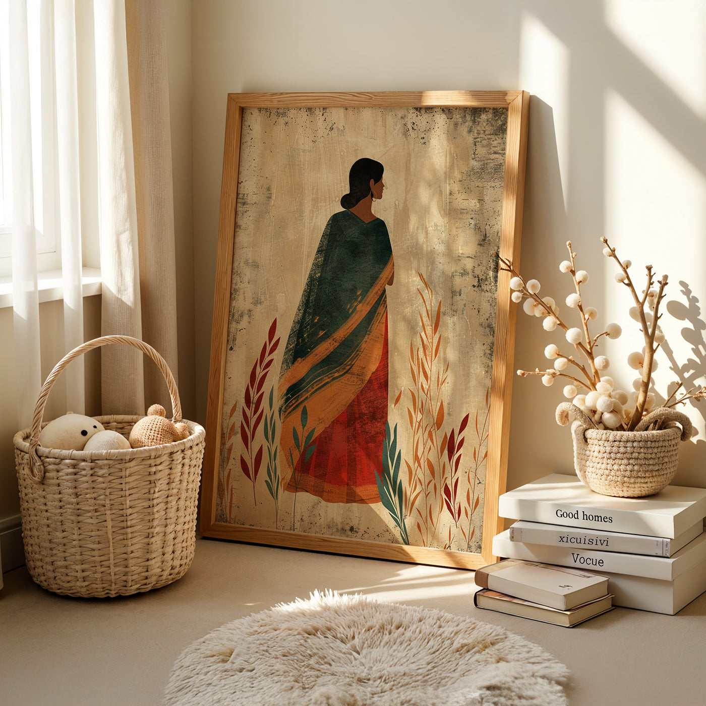 Boho Art Painting in a Lifestyle Setting