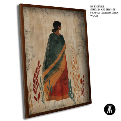 Artwork in Dark Wood Frame