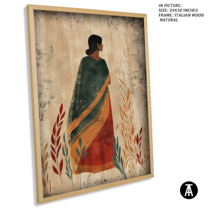 Artwork in Natural Wood Frame