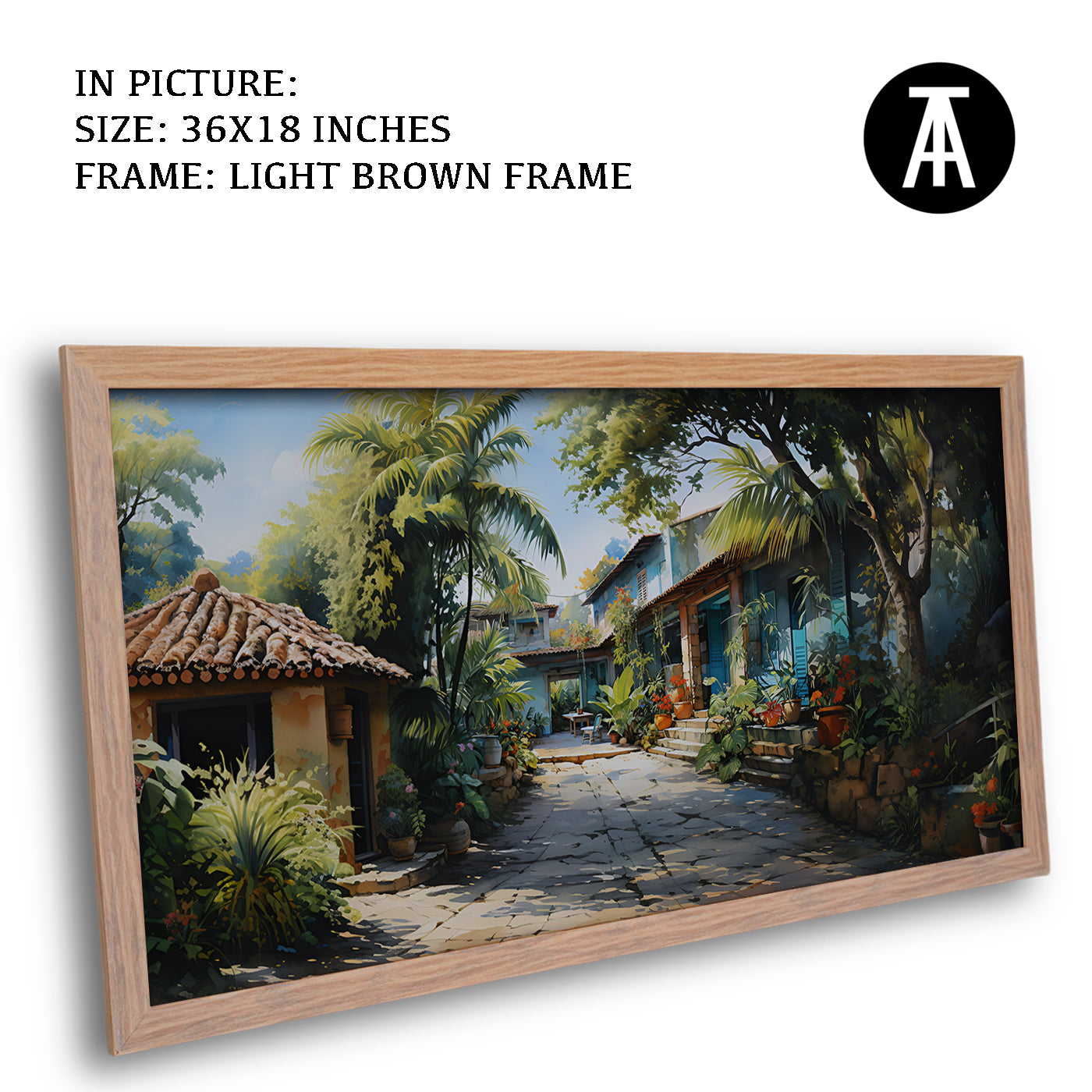 Artwork in Dark Brown Frame