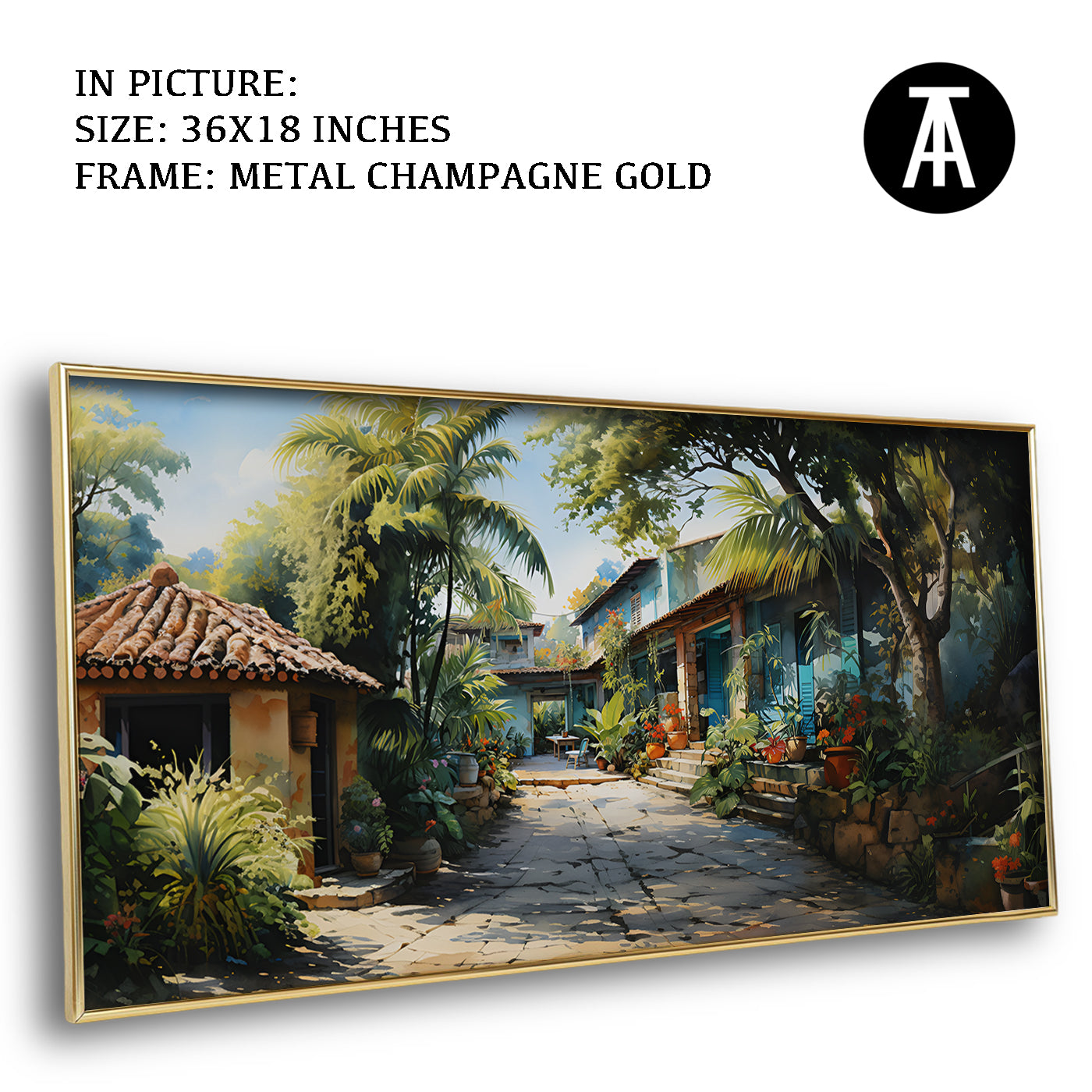 Artwork in Light Brown Frame