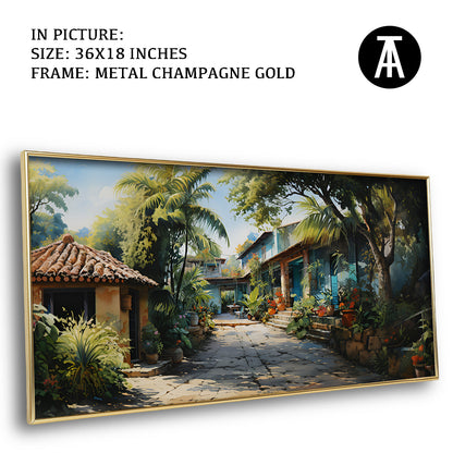 Artwork in Light Brown Frame