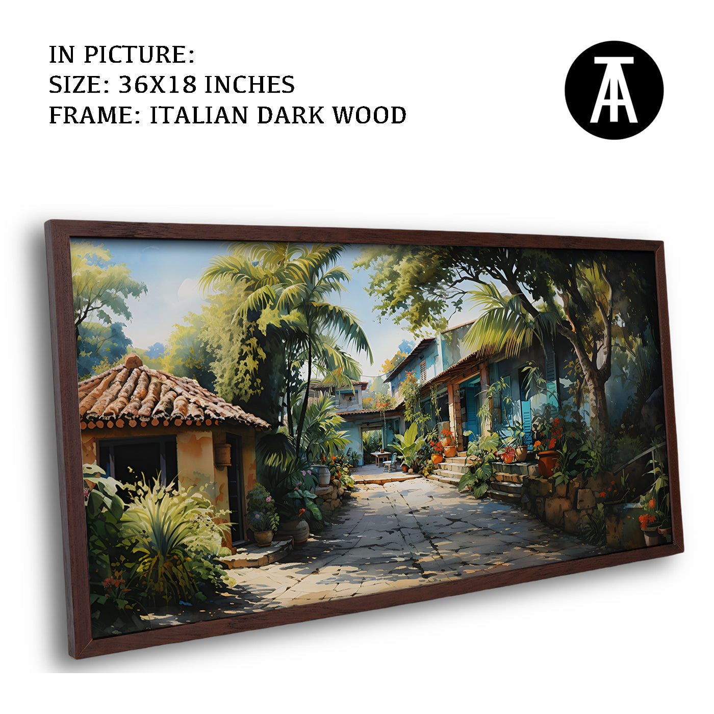 Artwork in Dark Wood Frame