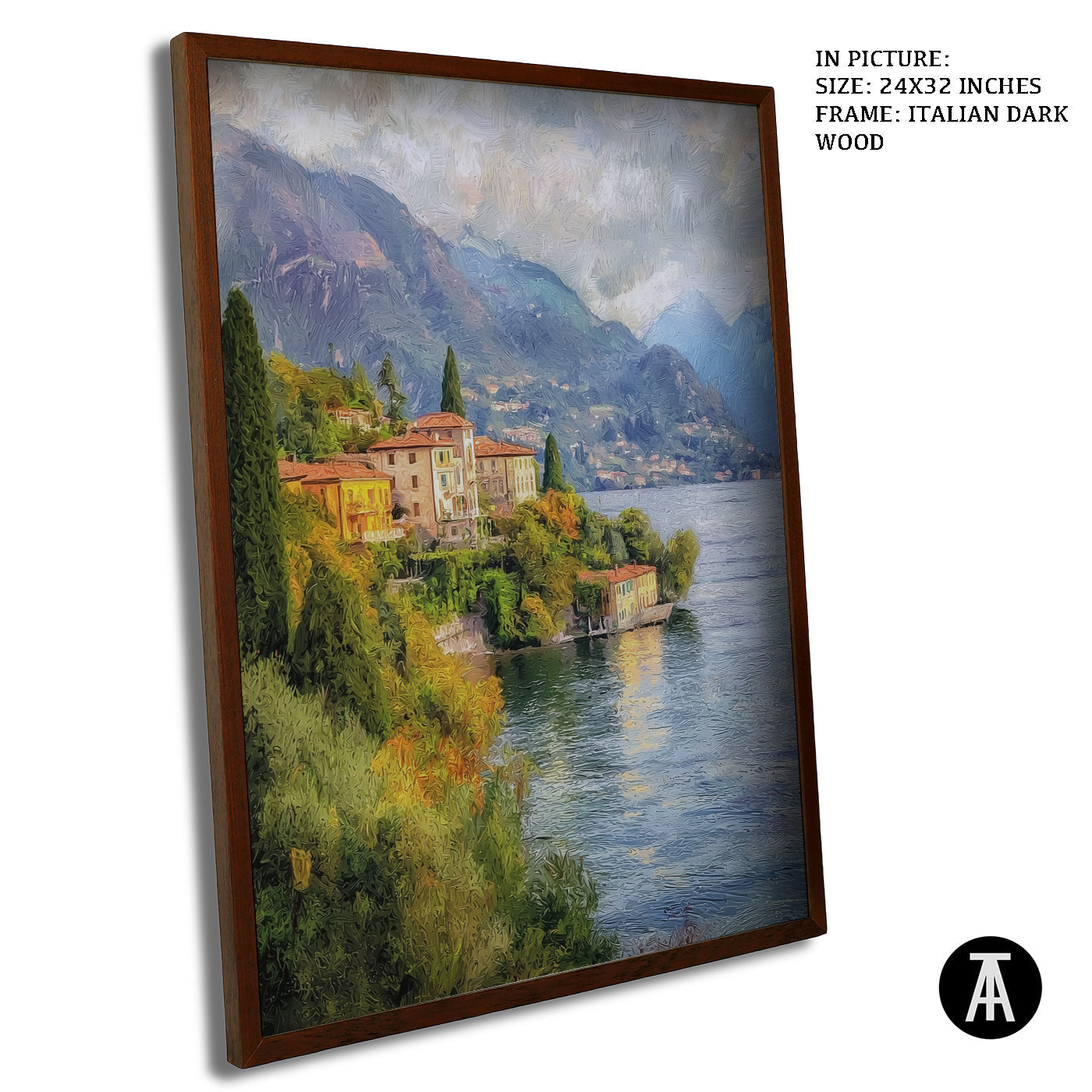 Artwork in Dark Wood Frame