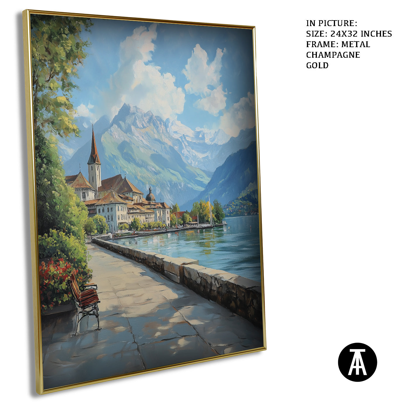 Artwork in Light Brown Frame
