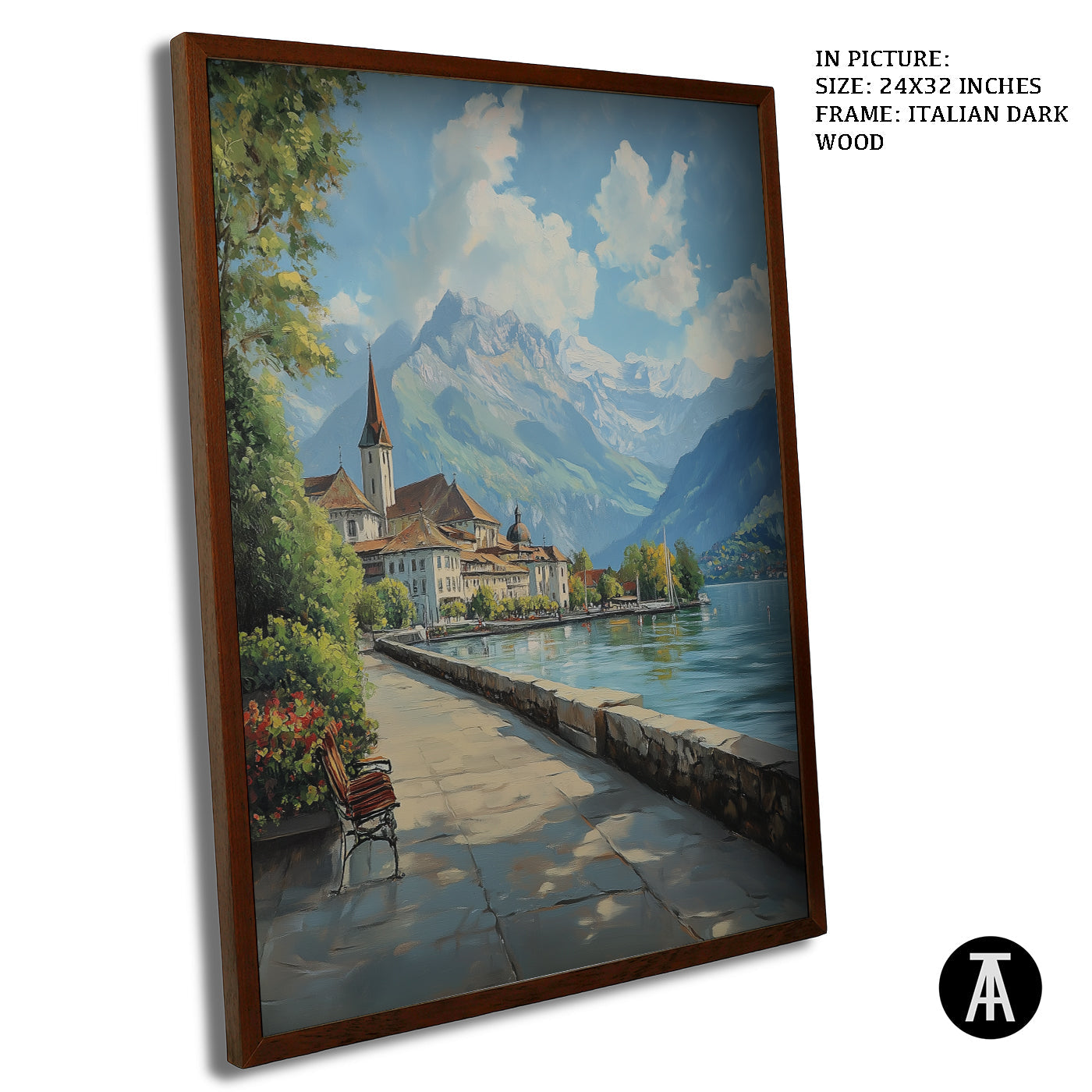 Artwork in Dark Wood Frame