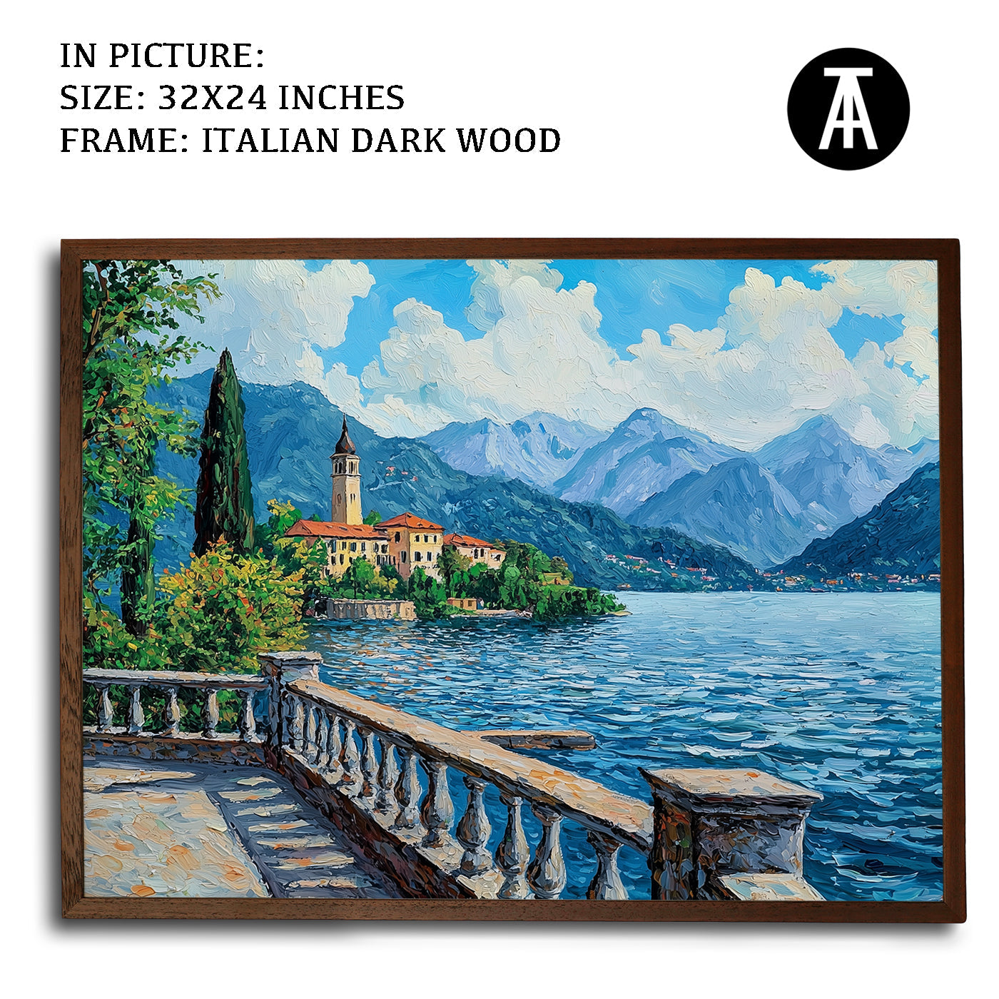 Artwork in Dark Wood Frame