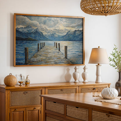 Swiss Alps Painting in a Lifestyle Setting