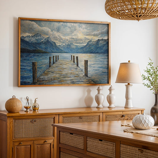 Swiss Alps Painting in a Lifestyle Setting