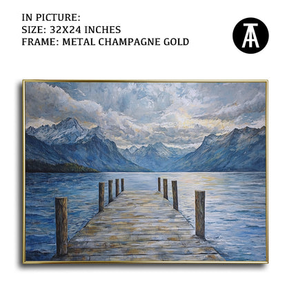 Artwork in Light Brown Frame