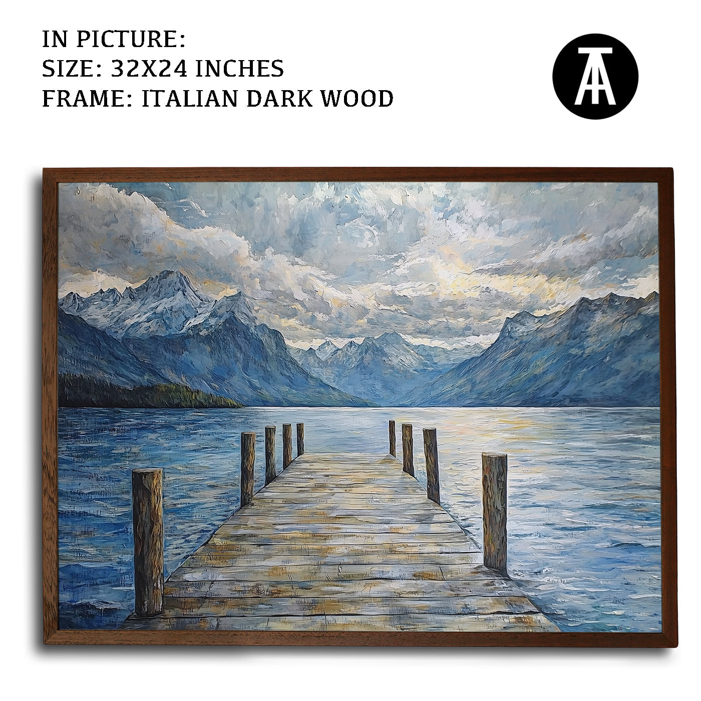 Artwork in Dark Wood Frame