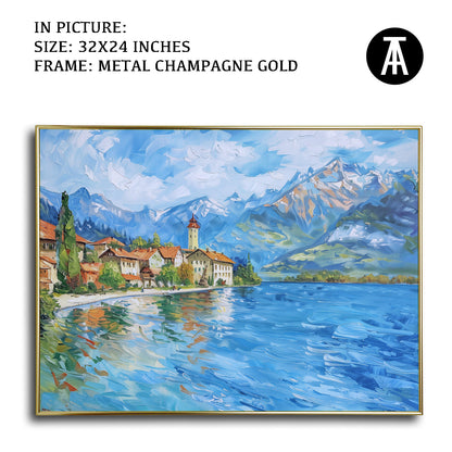 Artwork in Light Brown Frame