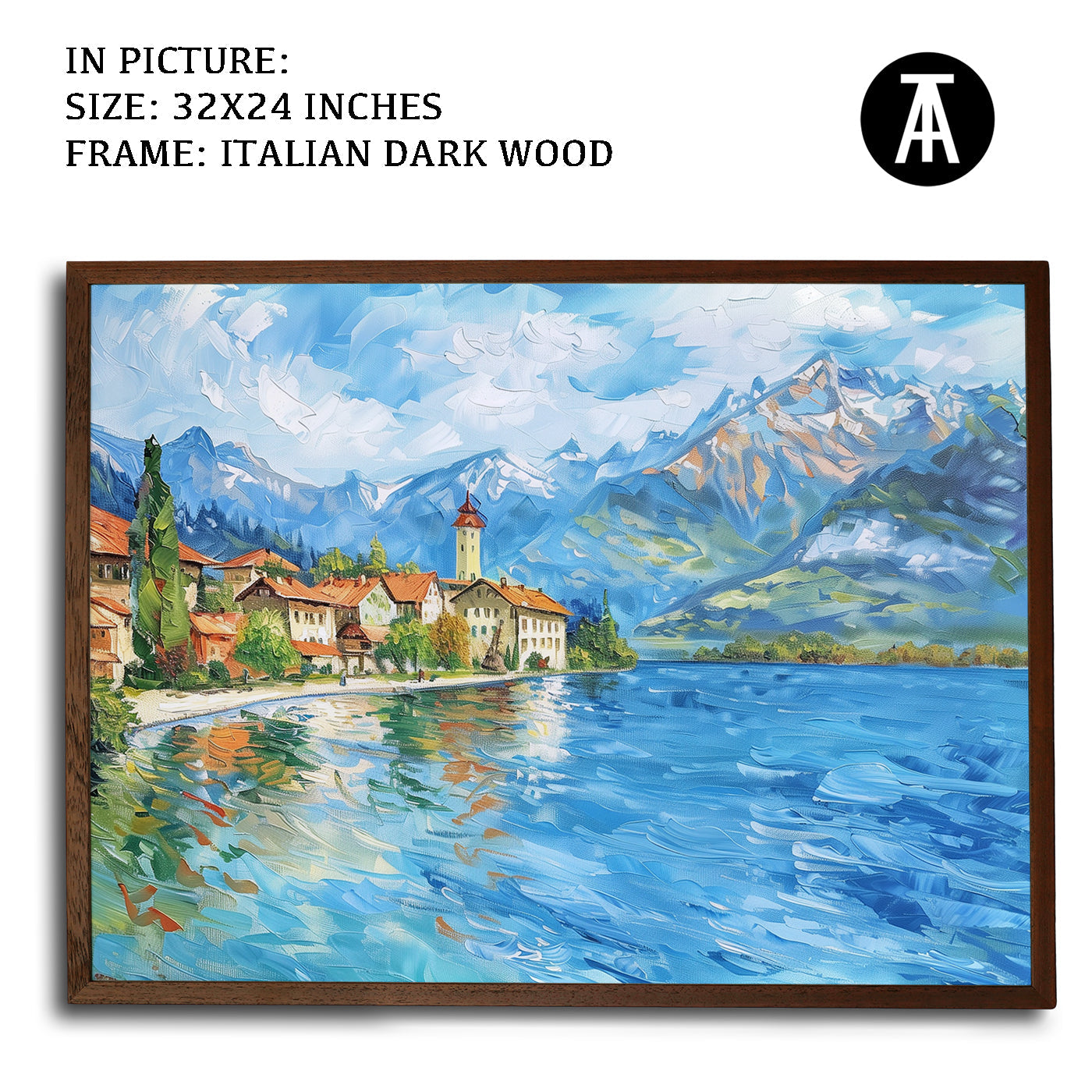 Artwork in Dark Wood Frame