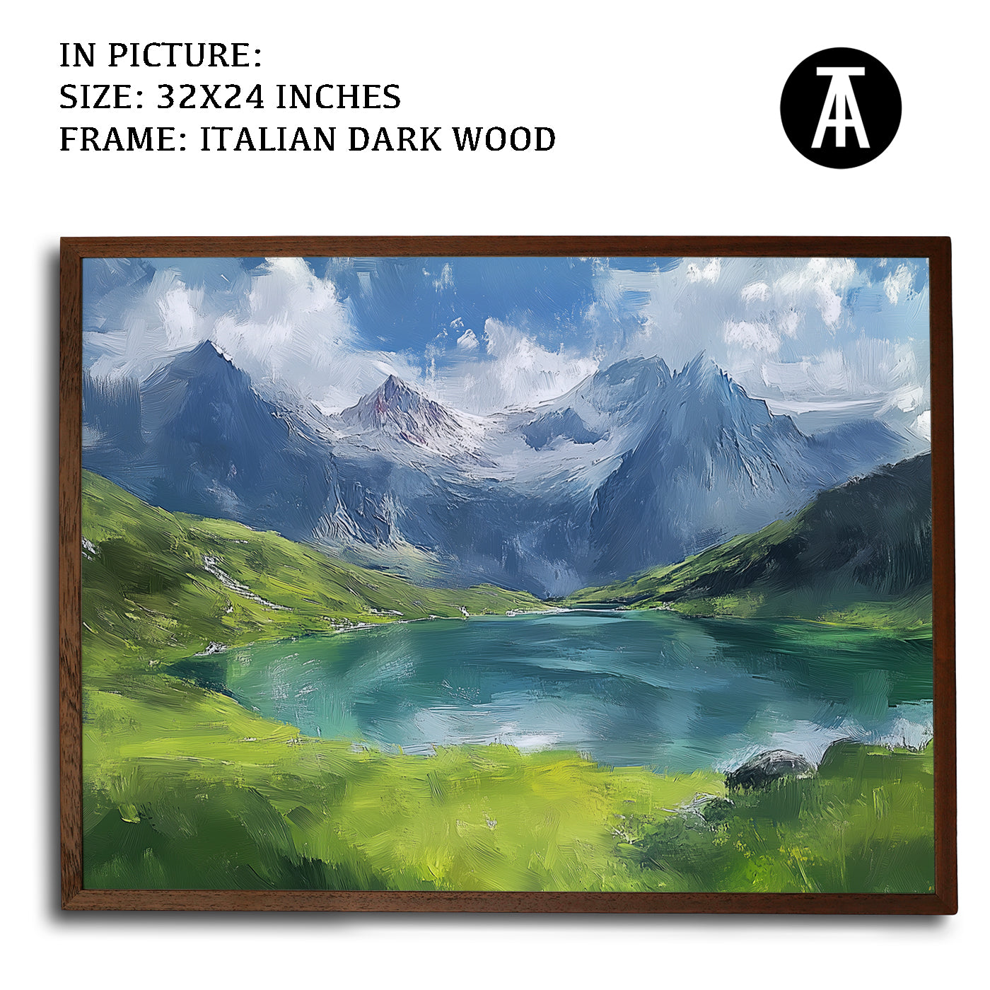 Artwork in Dark Wood Frame