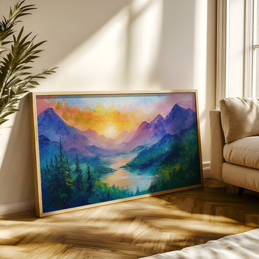 Modern Art Painting in a Lifestyle Setting