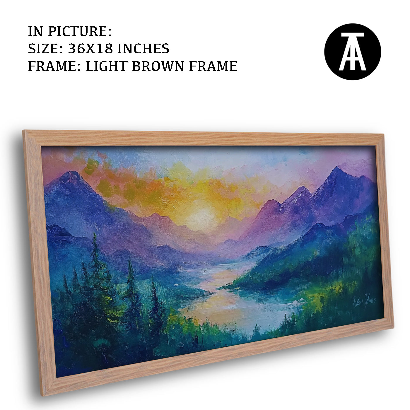 Artwork in Dark Brown Frame
