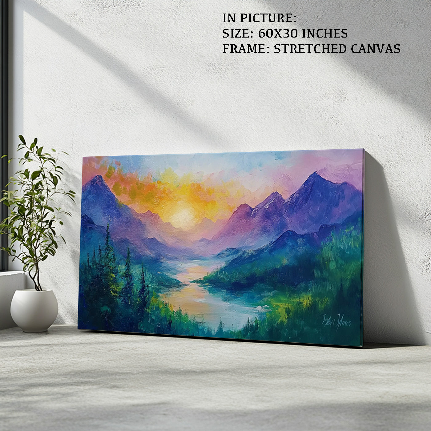Artwork in Natural Wood Frame