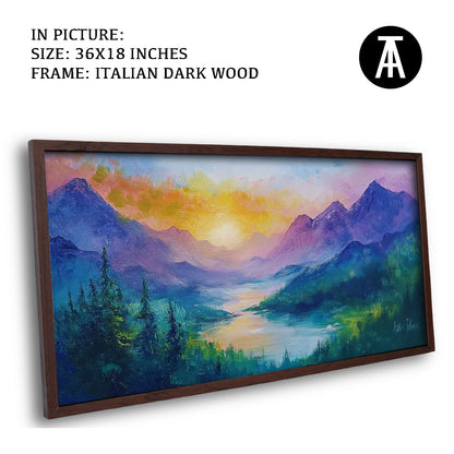 Artwork in Dark Wood Frame