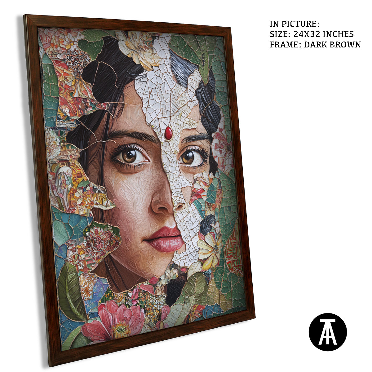 Artwork in Metal Champagne Gold Frame