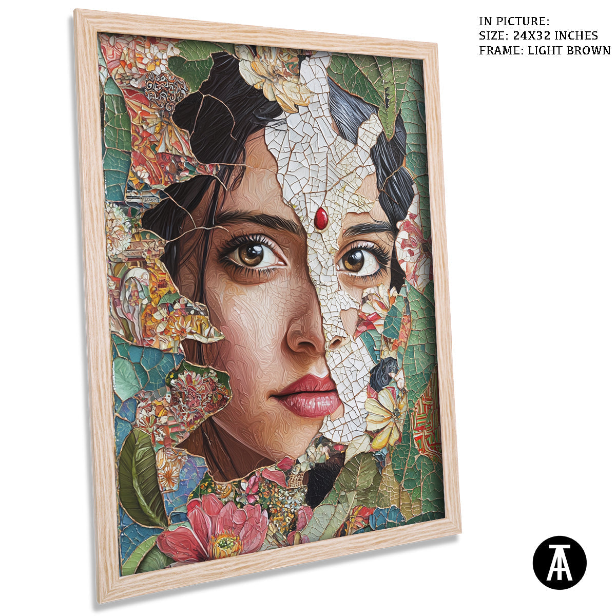 Artwork in Dark Brown Frame