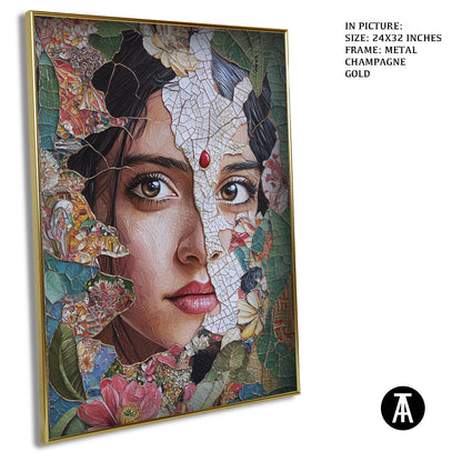 Artwork in Light Brown Frame