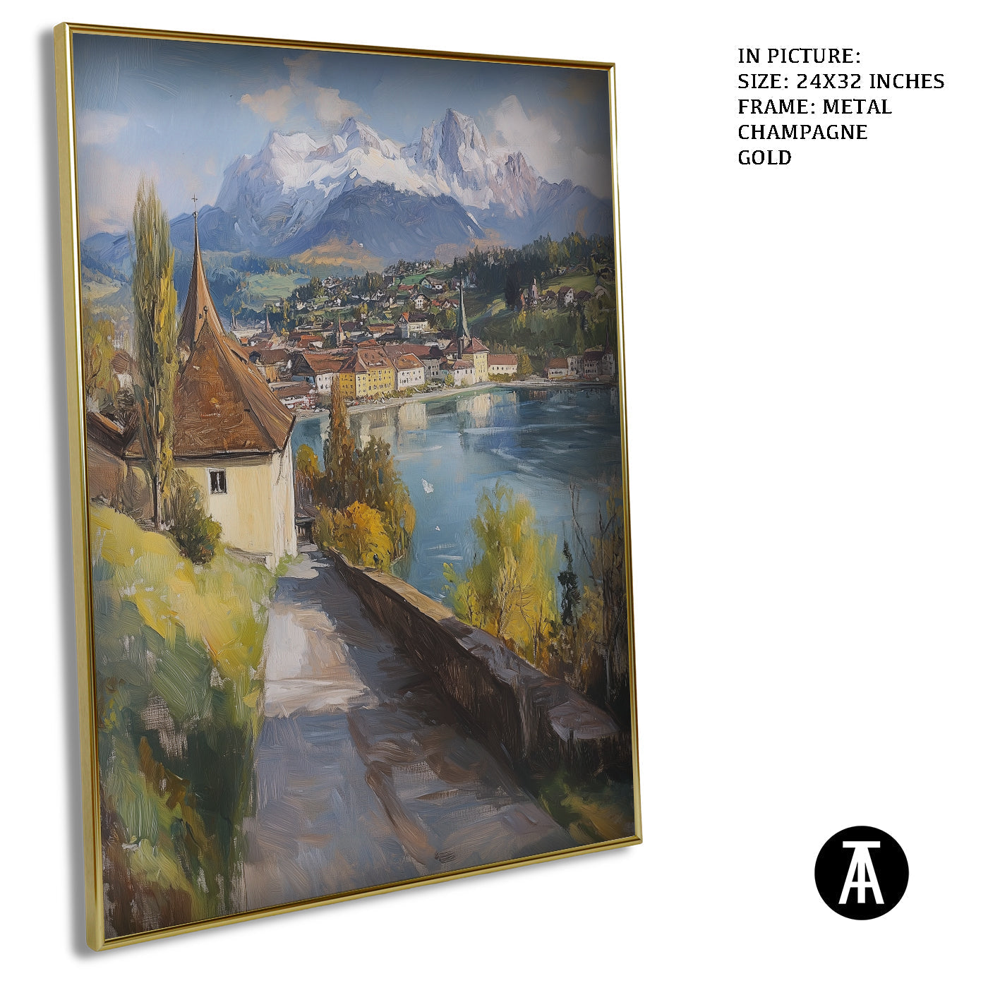 Artwork in Light Brown Frame