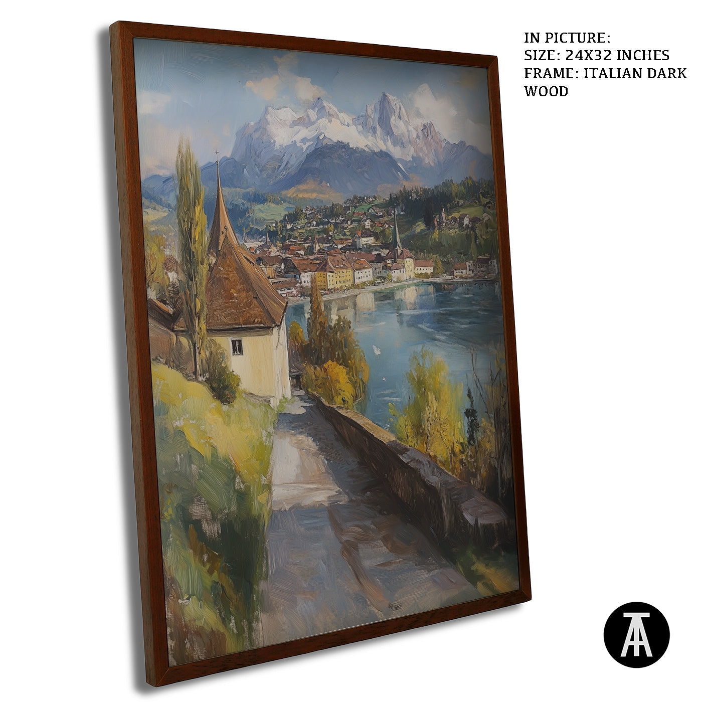 Artwork in Dark Wood Frame