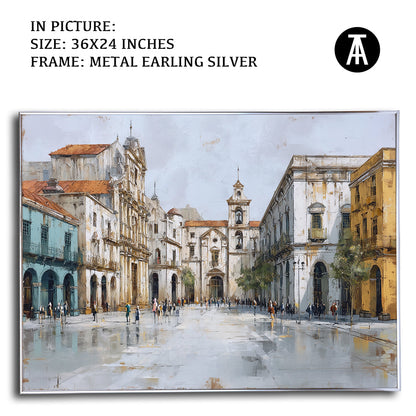 Artwork in Light Brown Frame