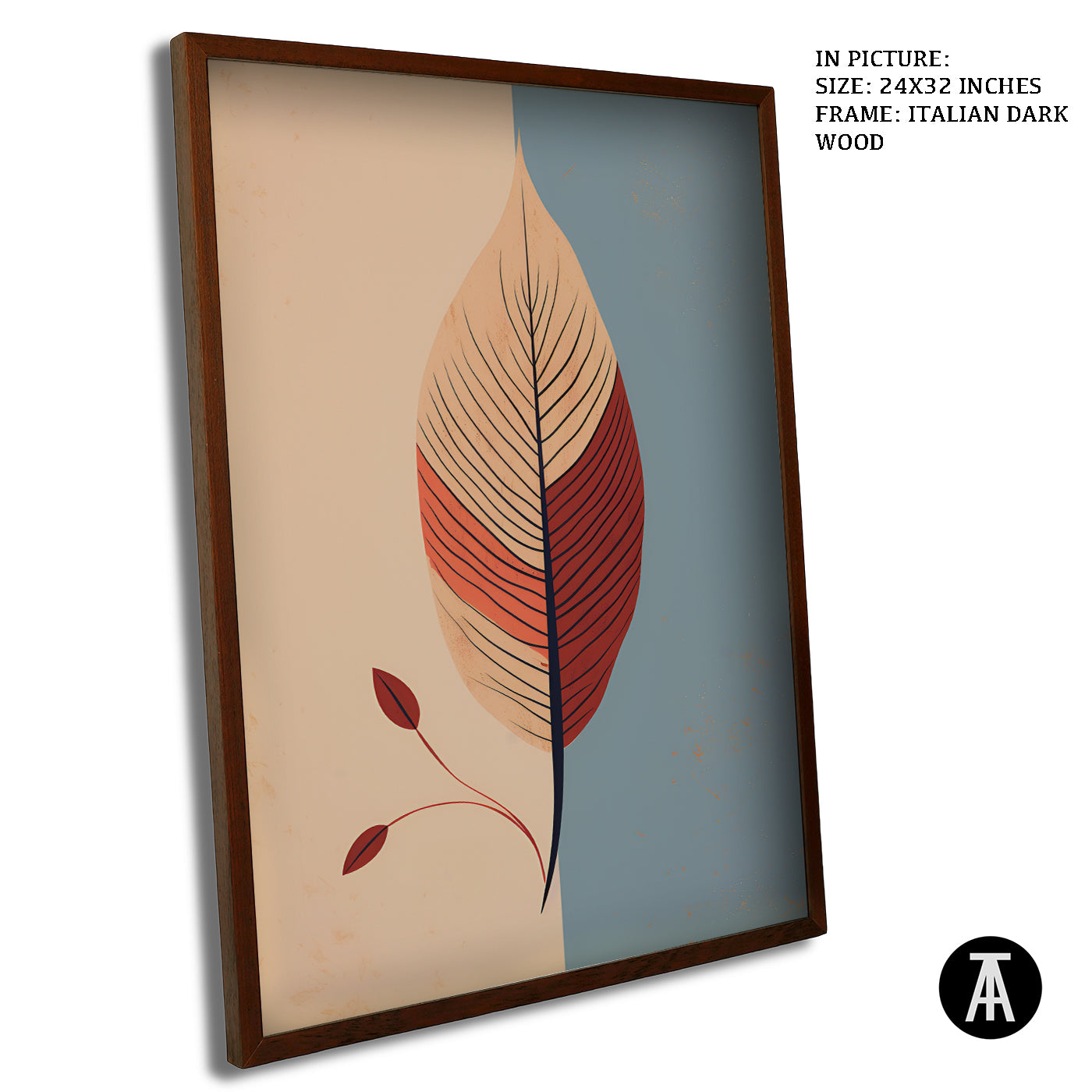 Artwork in Dark Wood Frame