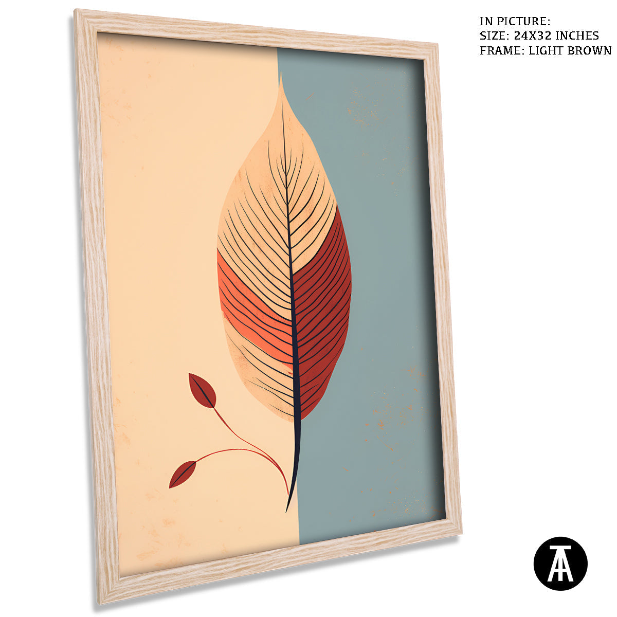 Sample Artwork in Light Brown Frame